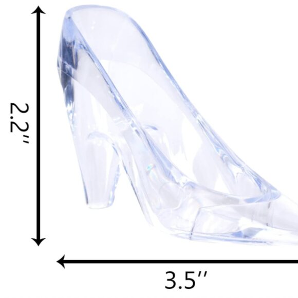 ZYFLSQ 4 Pieces Mini Plastic Cinderella Slippers 3.5 Inch Glass Heels Princess - Picture 2 of 4
